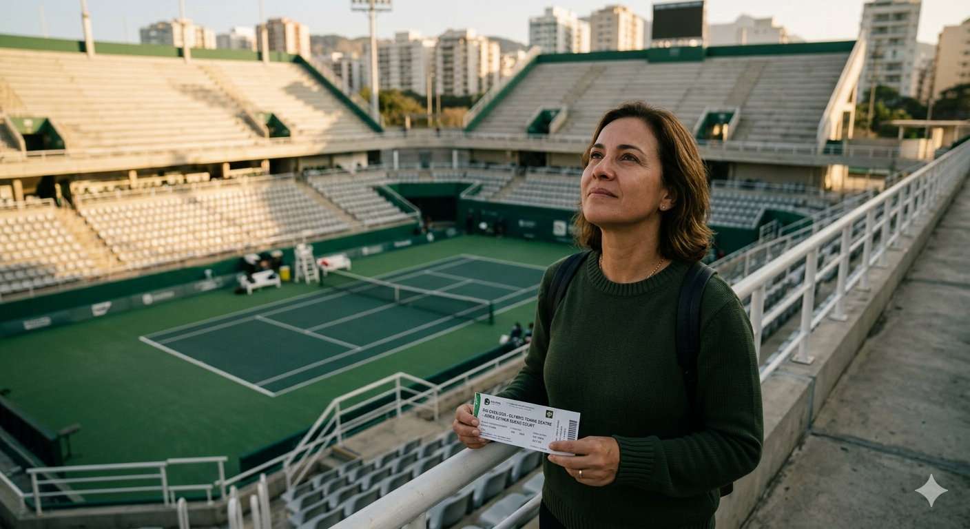 Torcedora no estádio com ingresso